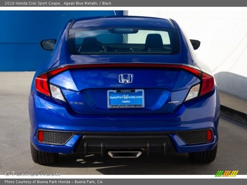 Agean Blue Metallic / Black 2019 Honda Civic Sport Coupe