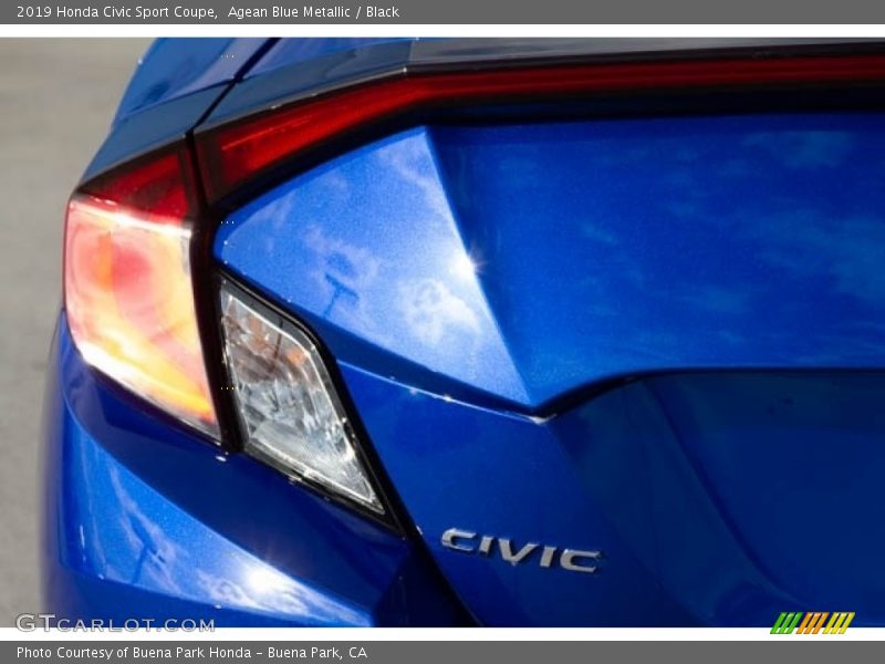 Agean Blue Metallic / Black 2019 Honda Civic Sport Coupe