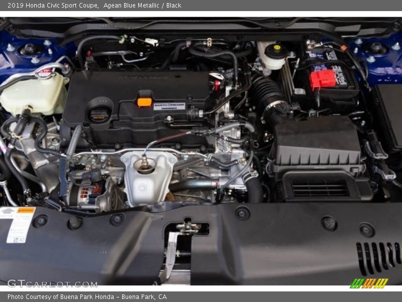 Agean Blue Metallic / Black 2019 Honda Civic Sport Coupe