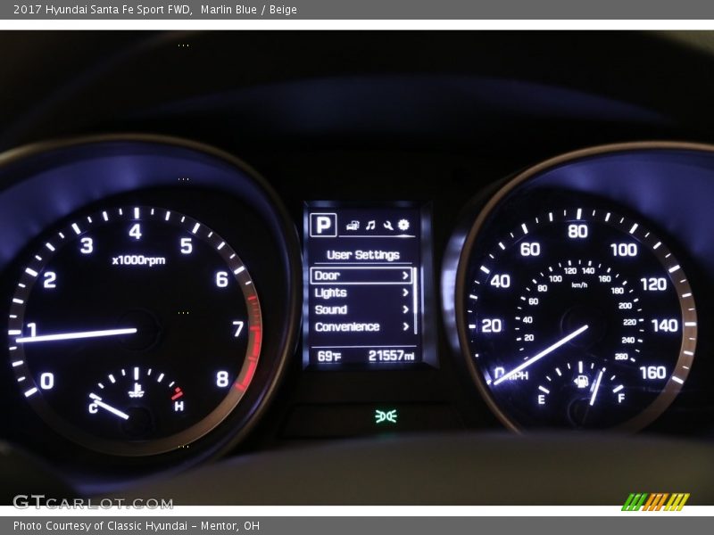 Marlin Blue / Beige 2017 Hyundai Santa Fe Sport FWD