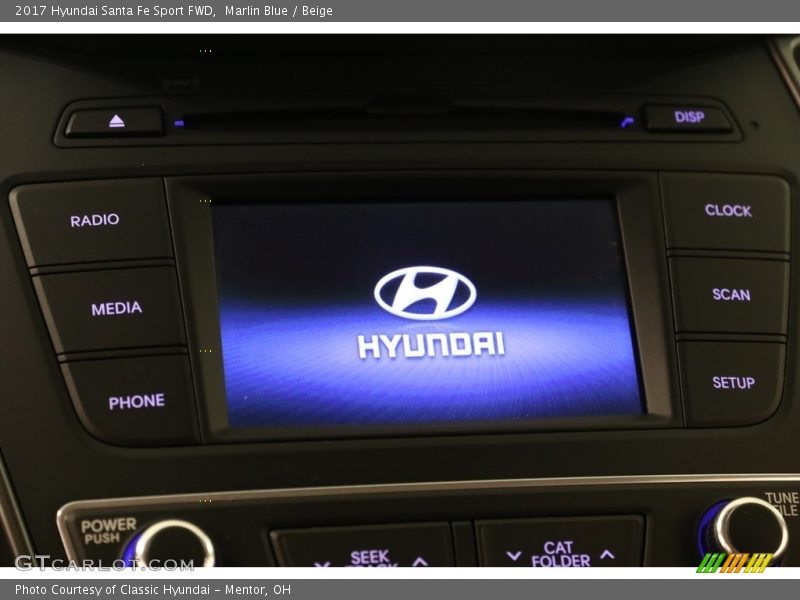 Marlin Blue / Beige 2017 Hyundai Santa Fe Sport FWD