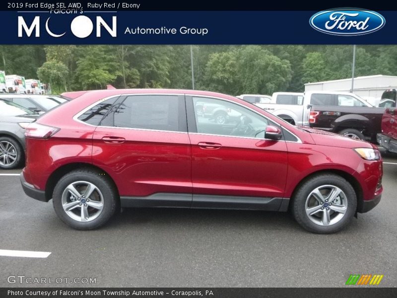 Ruby Red / Ebony 2019 Ford Edge SEL AWD