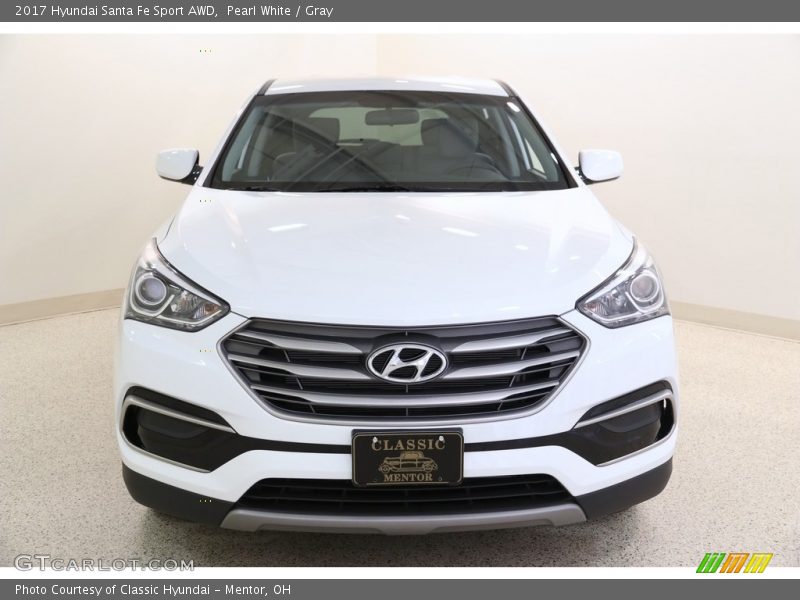 Pearl White / Gray 2017 Hyundai Santa Fe Sport AWD