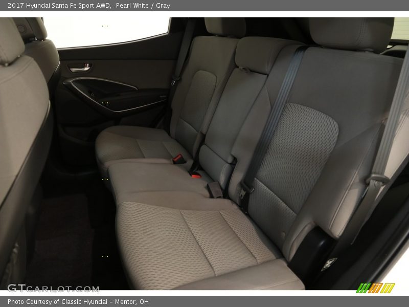 Pearl White / Gray 2017 Hyundai Santa Fe Sport AWD