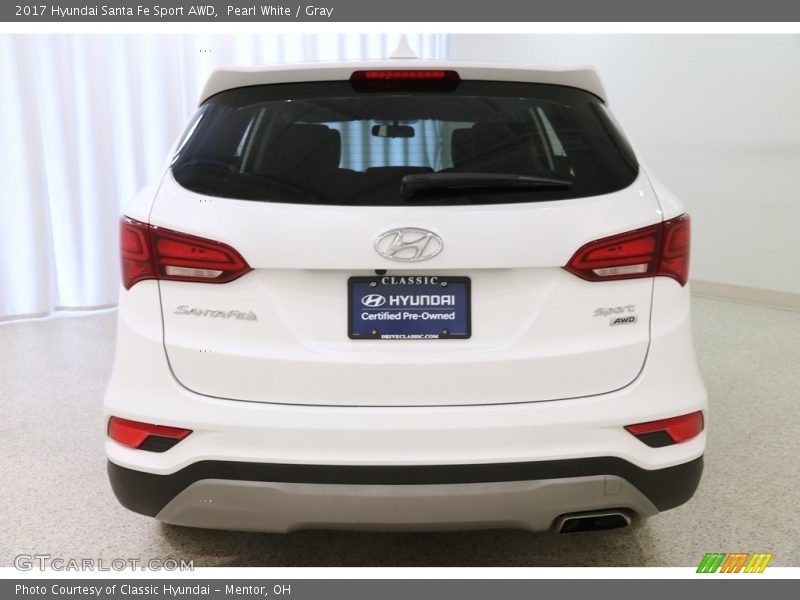 Pearl White / Gray 2017 Hyundai Santa Fe Sport AWD