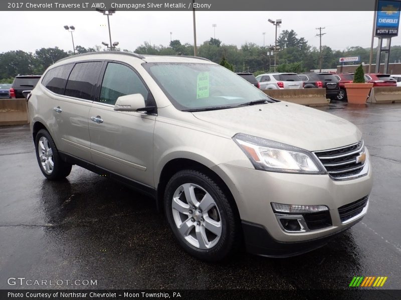 Champagne Silver Metallic / Ebony 2017 Chevrolet Traverse LT AWD