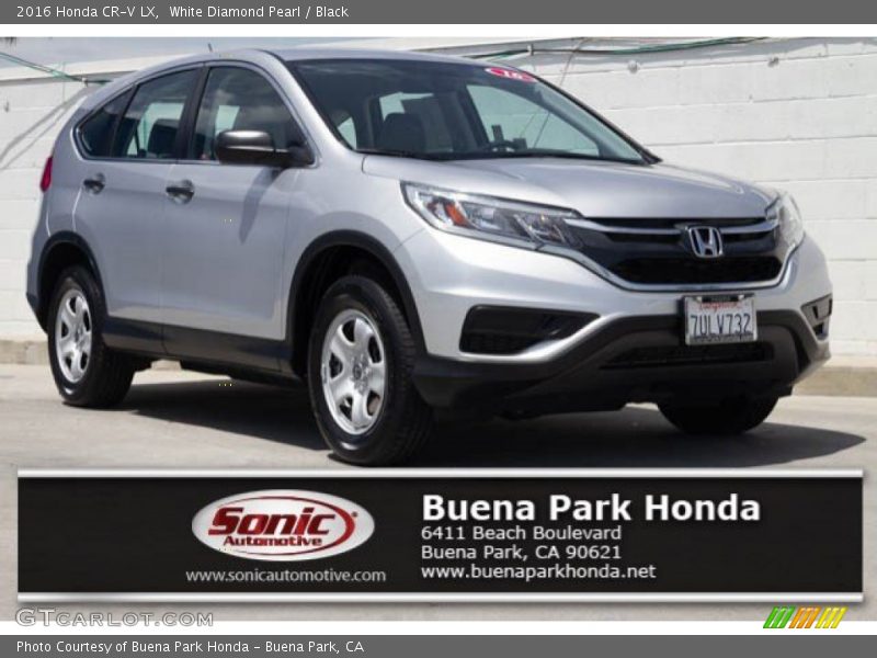 White Diamond Pearl / Black 2016 Honda CR-V LX