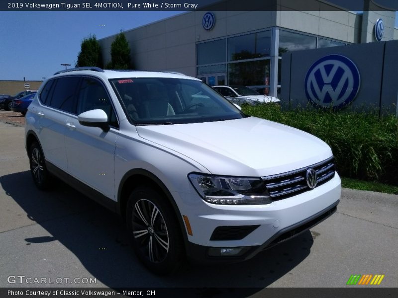 Pure White / Storm Gray 2019 Volkswagen Tiguan SEL 4MOTION