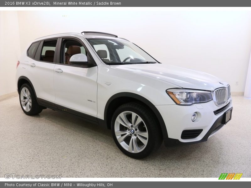Mineral White Metallic / Saddle Brown 2016 BMW X3 xDrive28i