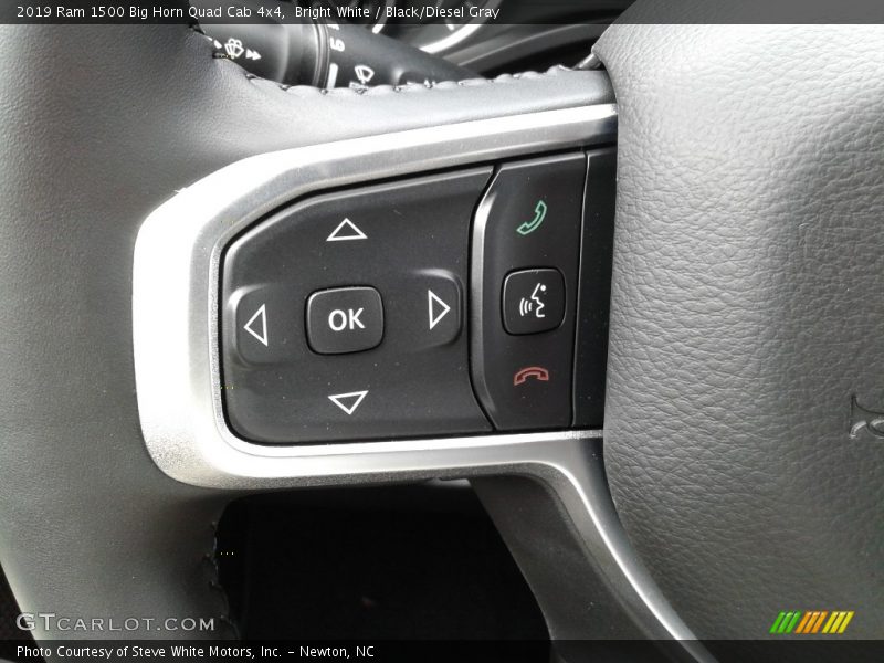 Bright White / Black/Diesel Gray 2019 Ram 1500 Big Horn Quad Cab 4x4