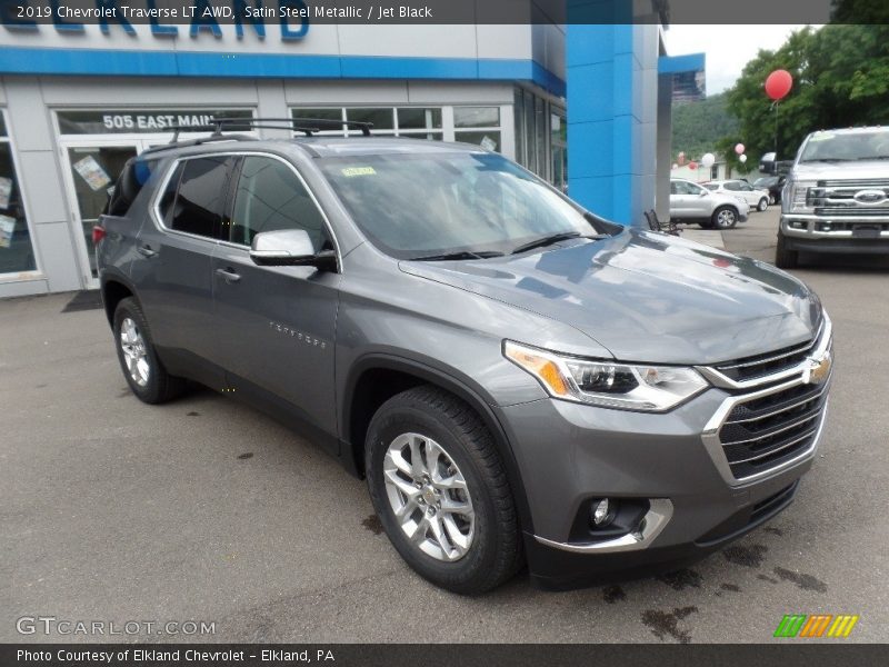 Satin Steel Metallic / Jet Black 2019 Chevrolet Traverse LT AWD