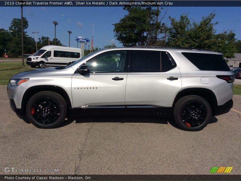 Silver Ice Metallic / Dark Atmosphere/Medium Ash Gray 2019 Chevrolet Traverse Premier AWD