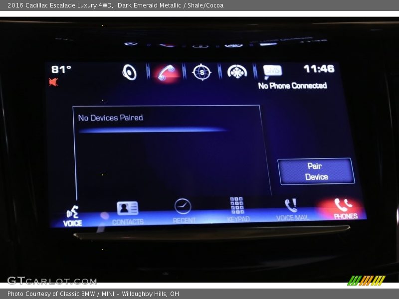 Dark Emerald Metallic / Shale/Cocoa 2016 Cadillac Escalade Luxury 4WD
