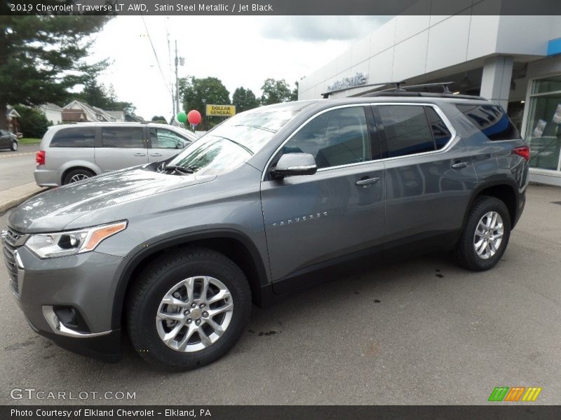 Satin Steel Metallic / Jet Black 2019 Chevrolet Traverse LT AWD