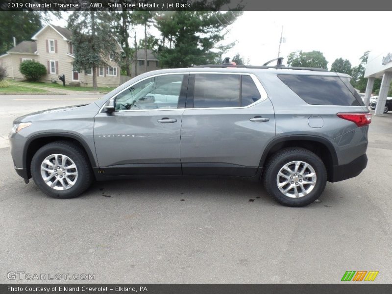Satin Steel Metallic / Jet Black 2019 Chevrolet Traverse LT AWD