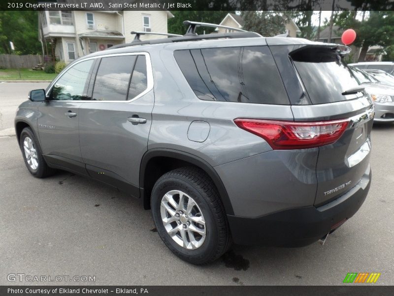 Satin Steel Metallic / Jet Black 2019 Chevrolet Traverse LT AWD