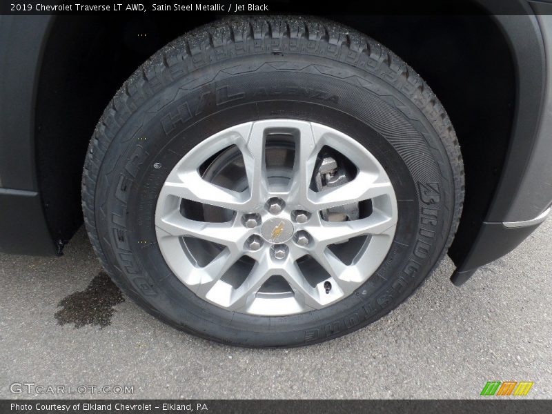 Satin Steel Metallic / Jet Black 2019 Chevrolet Traverse LT AWD