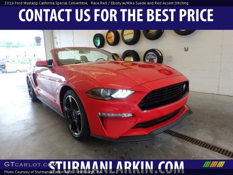 Race Red / Ebony w/Miko Suede and Red Accent Stitching 2019 Ford Mustang California Special Convertible
