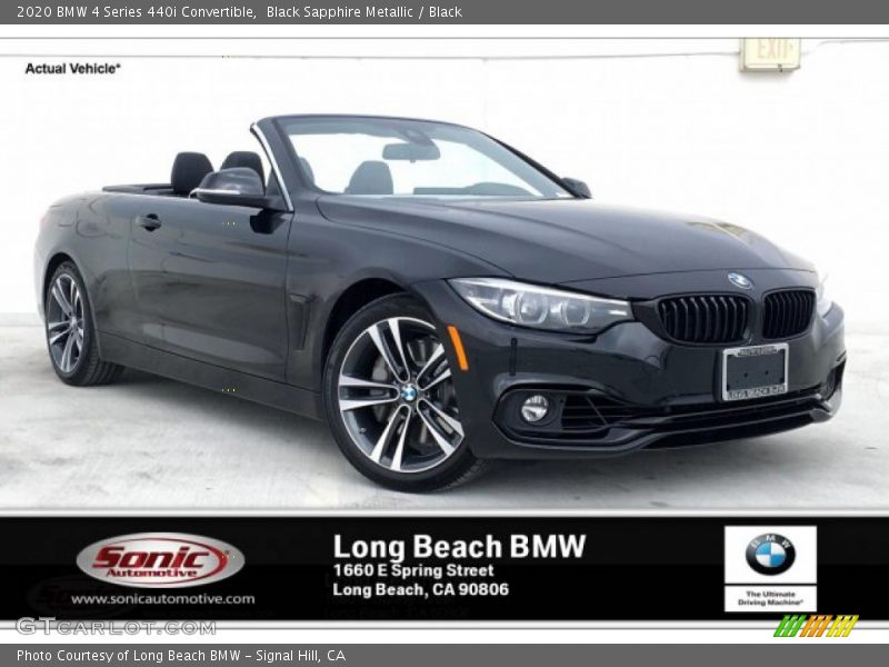 Black Sapphire Metallic / Black 2020 BMW 4 Series 440i Convertible