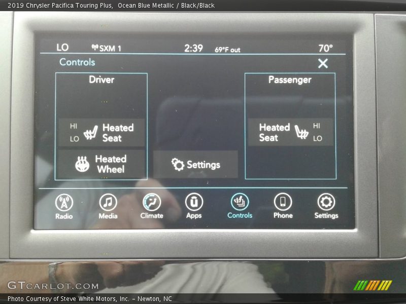 Ocean Blue Metallic / Black/Black 2019 Chrysler Pacifica Touring Plus