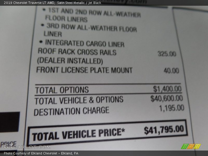 Satin Steel Metallic / Jet Black 2019 Chevrolet Traverse LT AWD