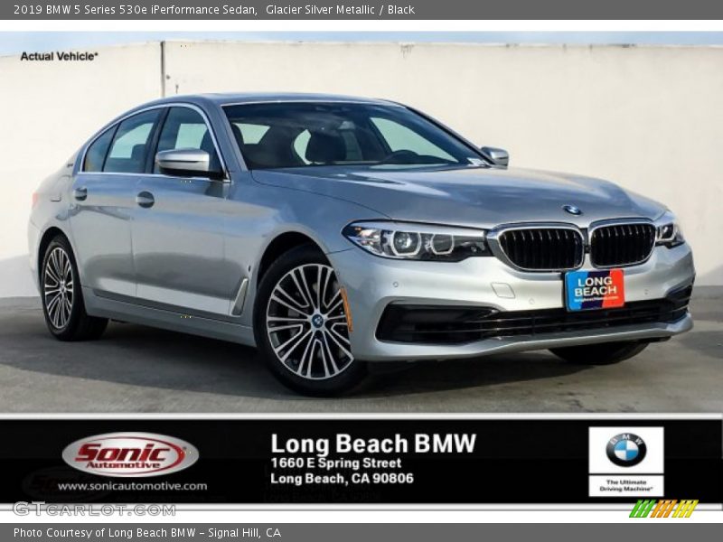 Glacier Silver Metallic / Black 2019 BMW 5 Series 530e iPerformance Sedan