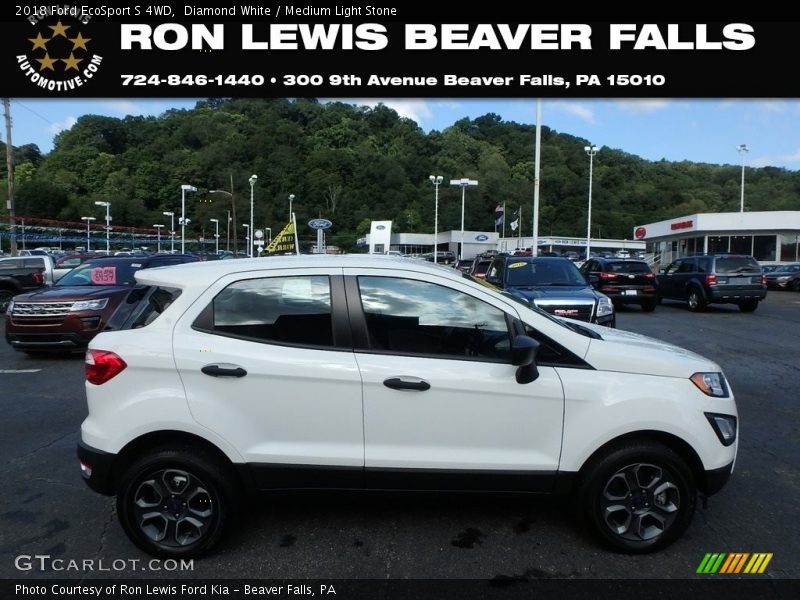 Diamond White / Medium Light Stone 2018 Ford EcoSport S 4WD