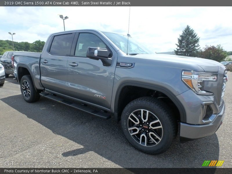 Satin Steel Metallic / Jet Black 2019 GMC Sierra 1500 AT4 Crew Cab 4WD