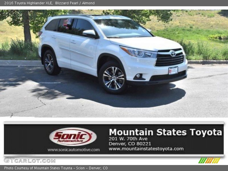 Blizzard Pearl / Almond 2016 Toyota Highlander XLE
