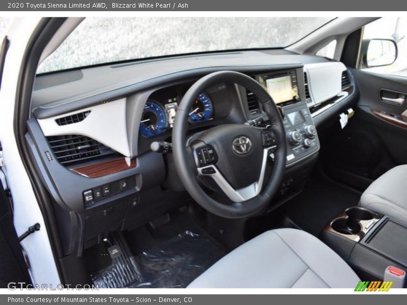 Blizzard White Pearl / Ash 2020 Toyota Sienna Limited AWD