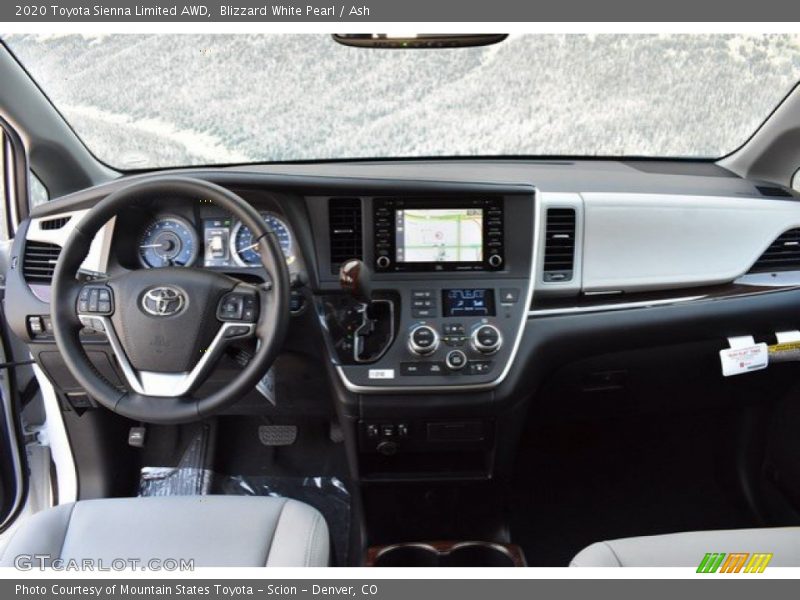 Blizzard White Pearl / Ash 2020 Toyota Sienna Limited AWD