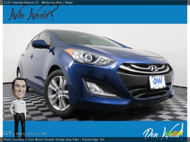 Windy Sea Blue / Beige 2015 Hyundai Elantra GT