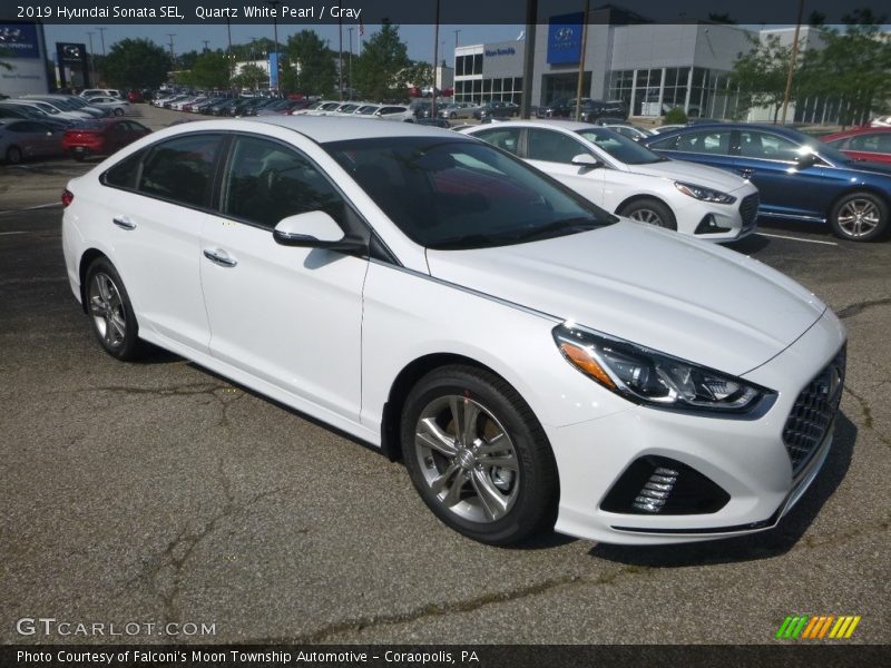 Quartz White Pearl / Gray 2019 Hyundai Sonata SEL