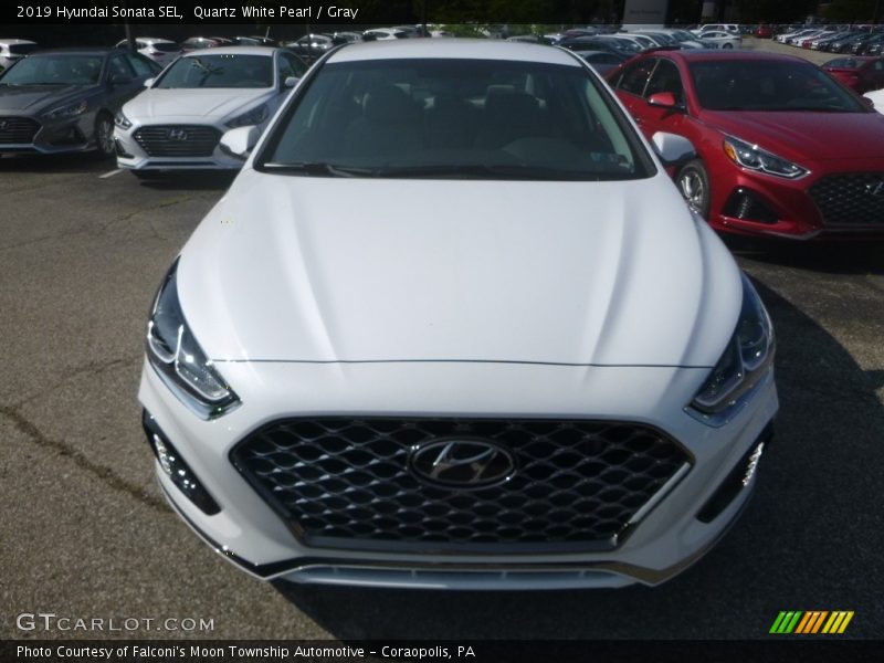 Quartz White Pearl / Gray 2019 Hyundai Sonata SEL