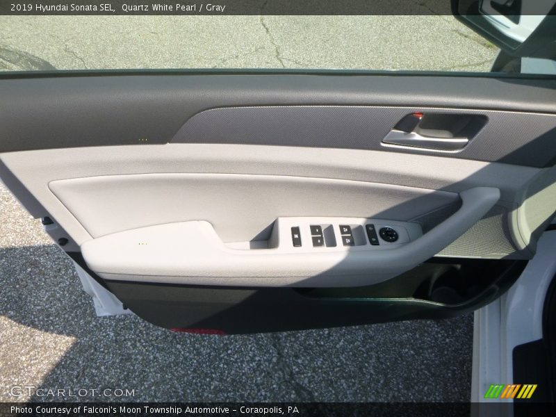Quartz White Pearl / Gray 2019 Hyundai Sonata SEL