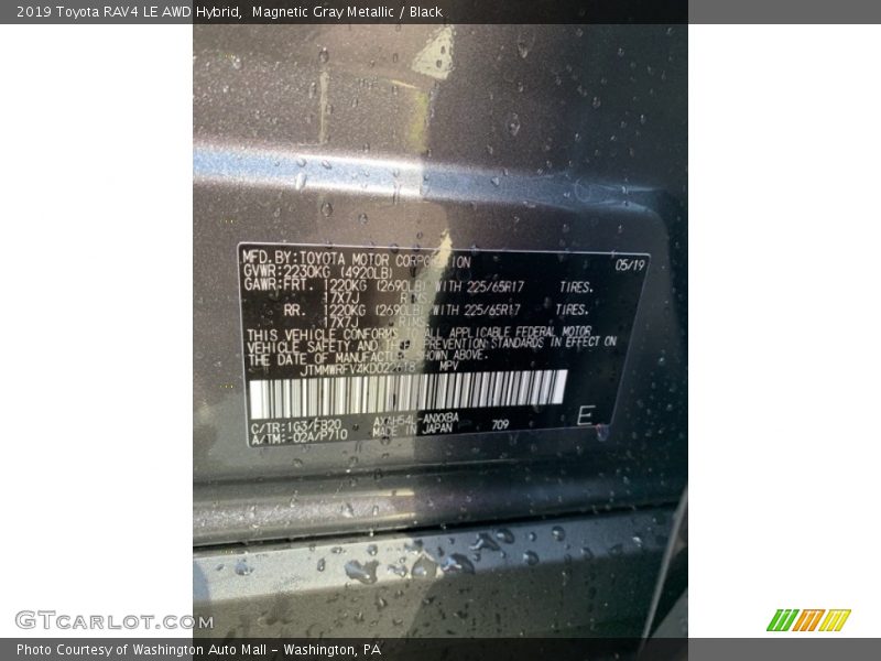 Magnetic Gray Metallic / Black 2019 Toyota RAV4 LE AWD Hybrid