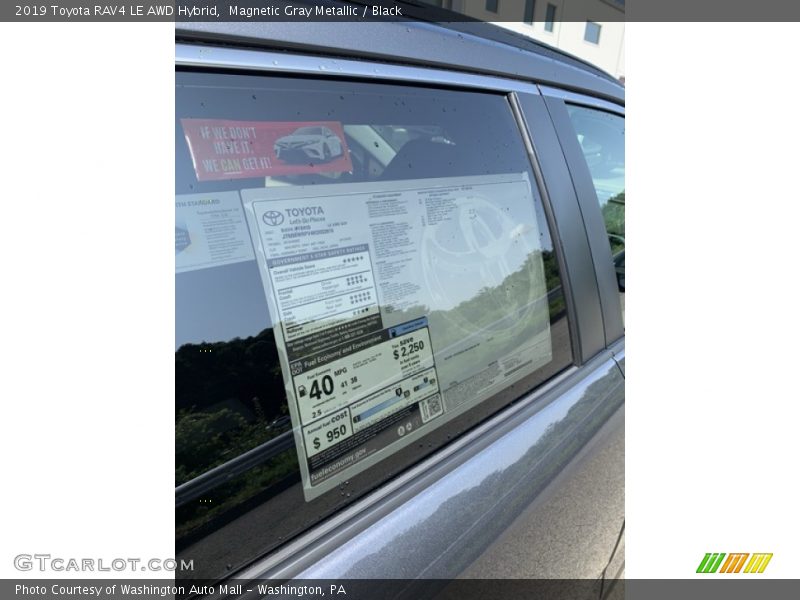 Magnetic Gray Metallic / Black 2019 Toyota RAV4 LE AWD Hybrid