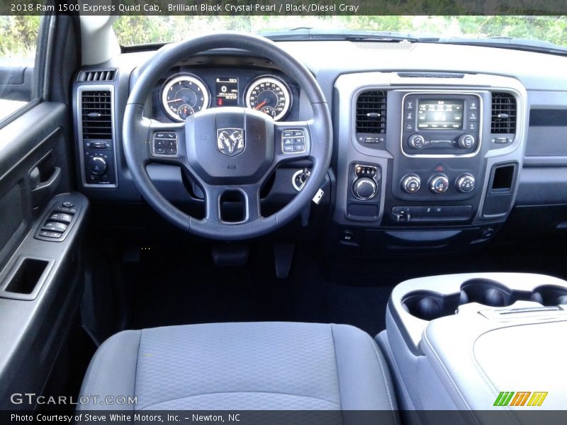 Brilliant Black Crystal Pearl / Black/Diesel Gray 2018 Ram 1500 Express Quad Cab