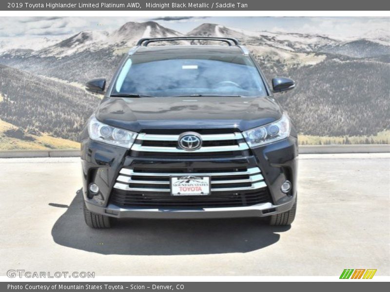 Midnight Black Metallic / Saddle Tan 2019 Toyota Highlander Limited Platinum AWD