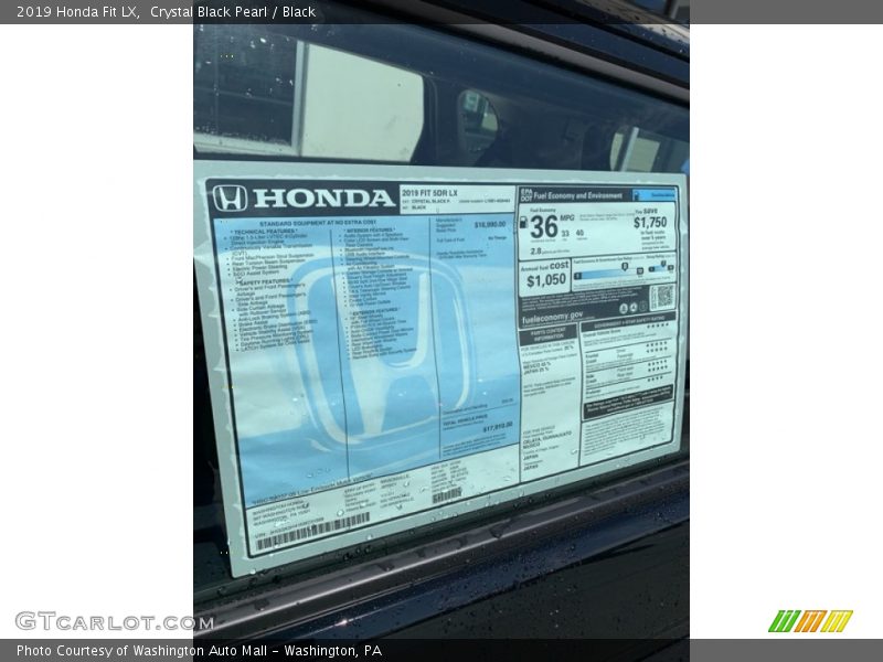 Crystal Black Pearl / Black 2019 Honda Fit LX