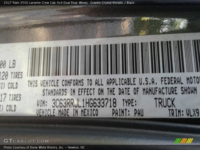 Granite Crystal Metallic / Black 2017 Ram 3500 Laramie Crew Cab 4x4 Dual Rear Wheel