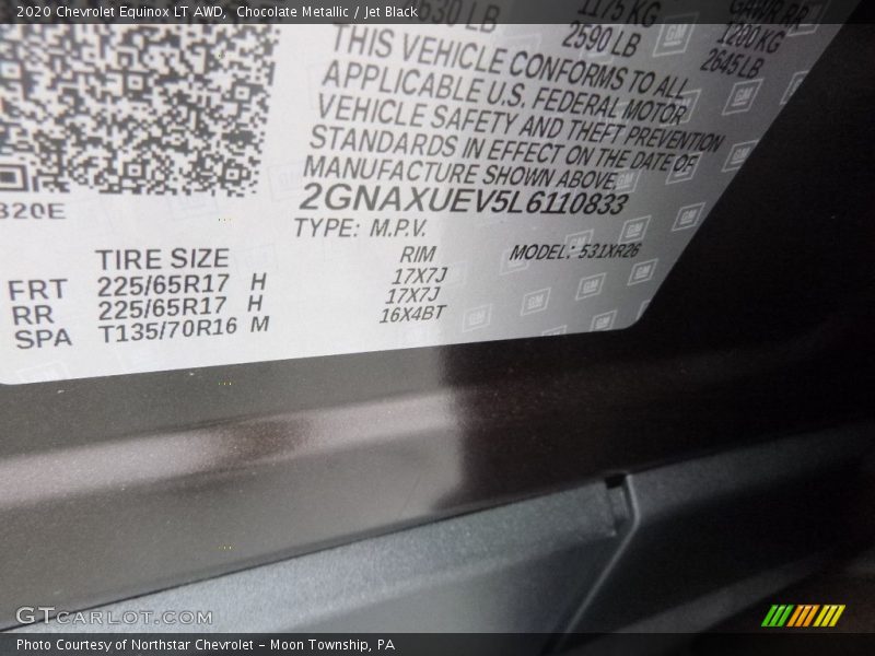 Chocolate Metallic / Jet Black 2020 Chevrolet Equinox LT AWD