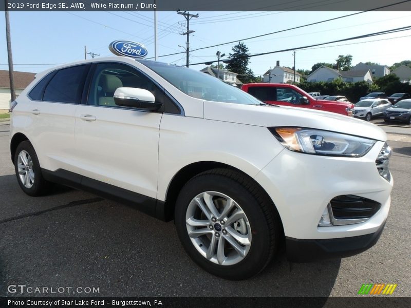 White Platinum / Dune 2019 Ford Edge SEL AWD