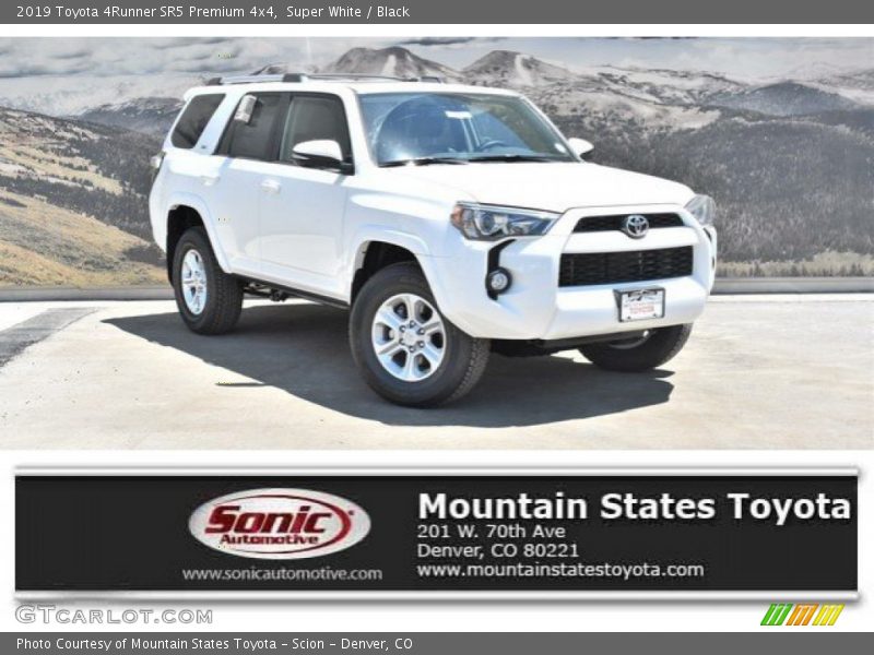 Super White / Black 2019 Toyota 4Runner SR5 Premium 4x4