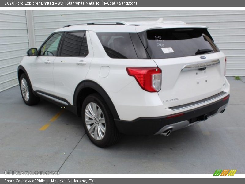 Star White Metallic Tri-Coat / Sandstone 2020 Ford Explorer Limited 4WD