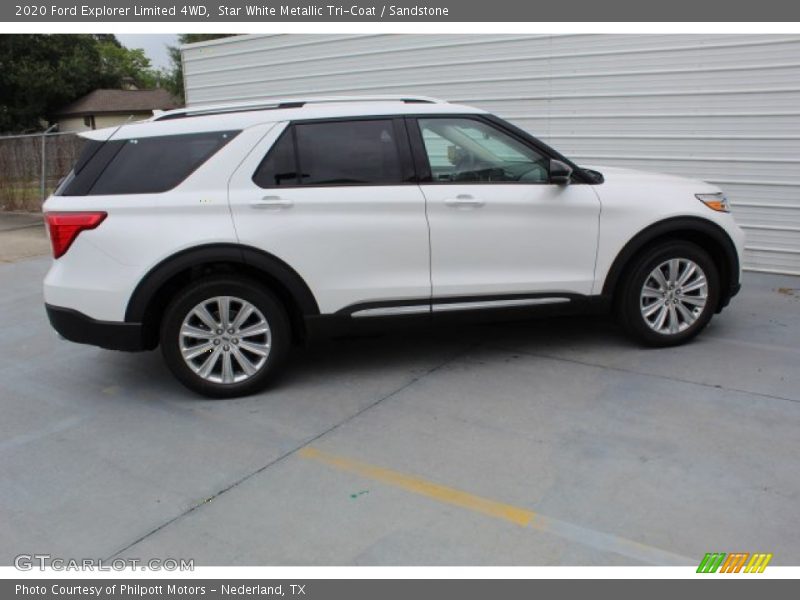 Star White Metallic Tri-Coat / Sandstone 2020 Ford Explorer Limited 4WD