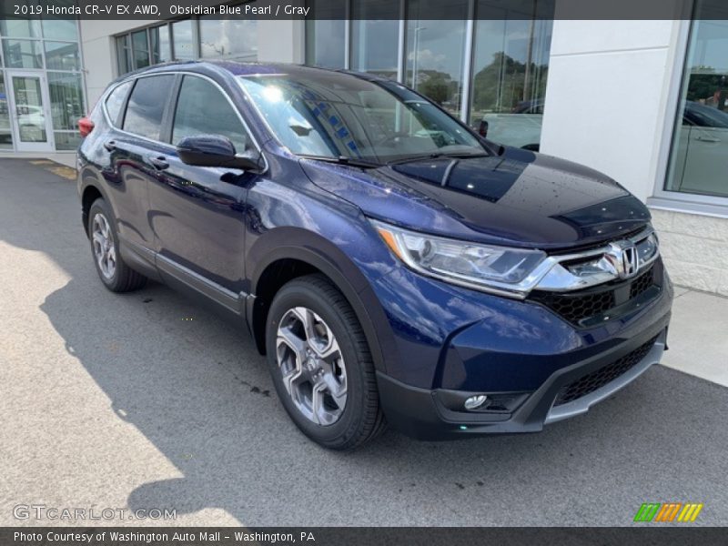 Obsidian Blue Pearl / Gray 2019 Honda CR-V EX AWD