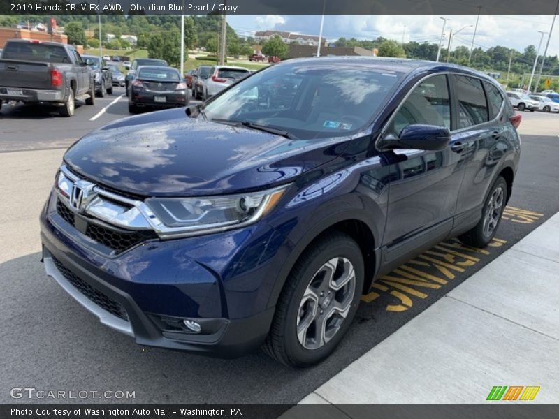 Obsidian Blue Pearl / Gray 2019 Honda CR-V EX AWD
