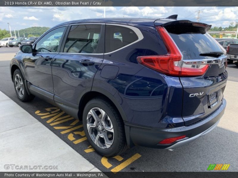 Obsidian Blue Pearl / Gray 2019 Honda CR-V EX AWD