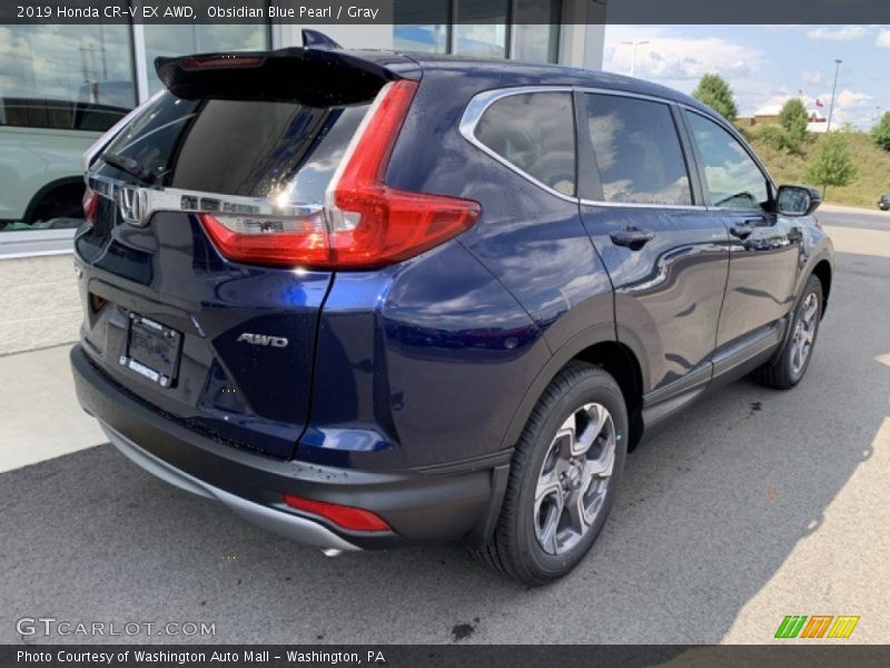 Obsidian Blue Pearl / Gray 2019 Honda CR-V EX AWD